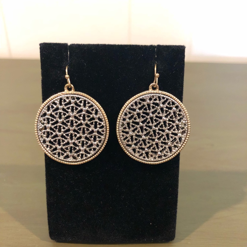Silver and Gold circle Earrings